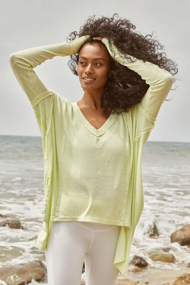 Women Workout Tops Free People Visionary LongSleeve Acid Lime