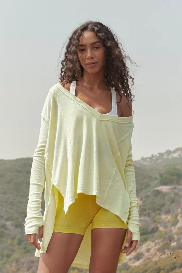 Women Workout Tops Free People Visionary LongSleeve Acid Lime