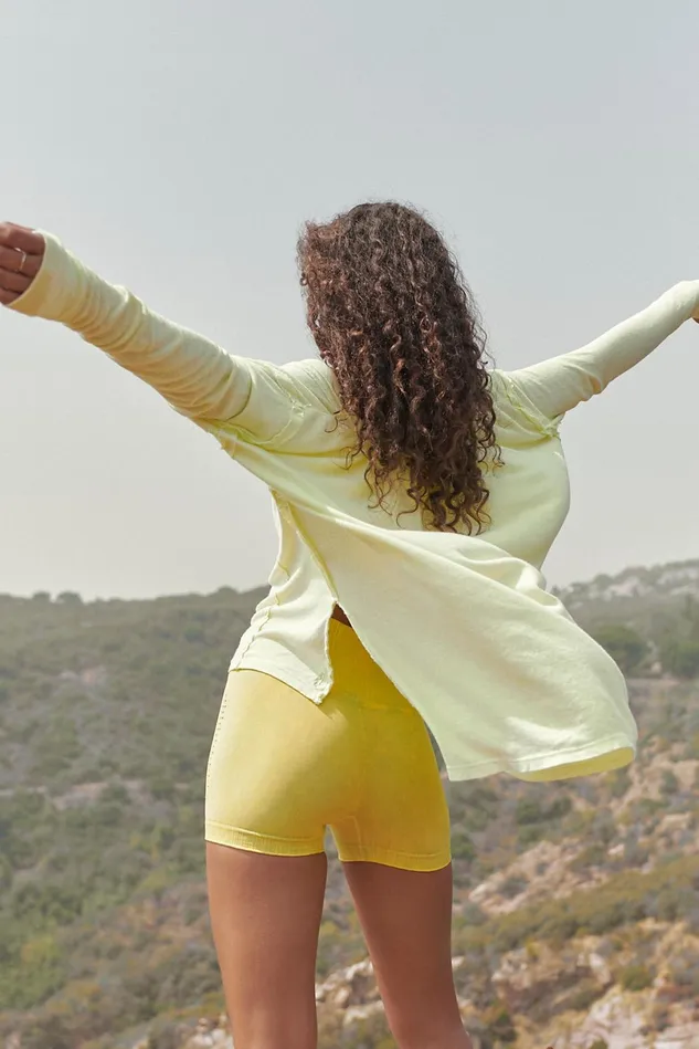 Women Workout Tops Free People Visionary LongSleeve Acid Lime