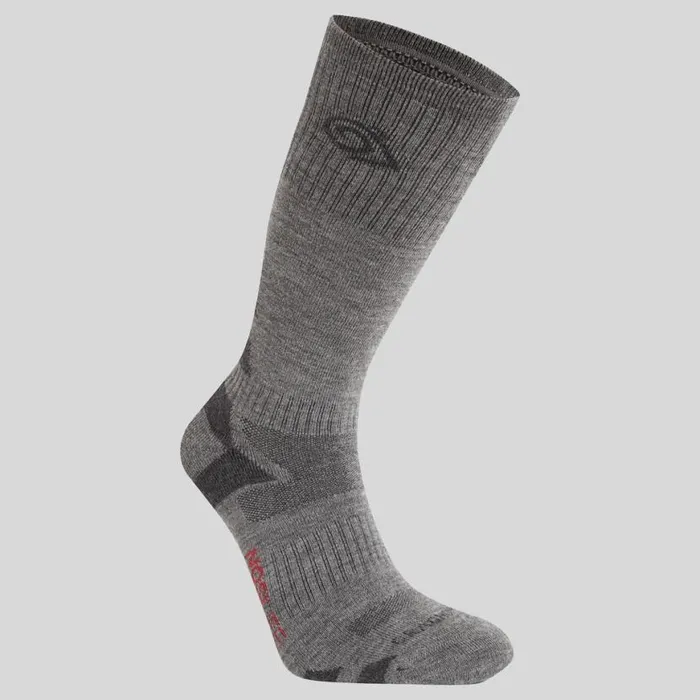 WomensEquipment Socks Craghoppers Insect Repellent Adventure Wool Blend Socks Coast Grey Black Pepper
