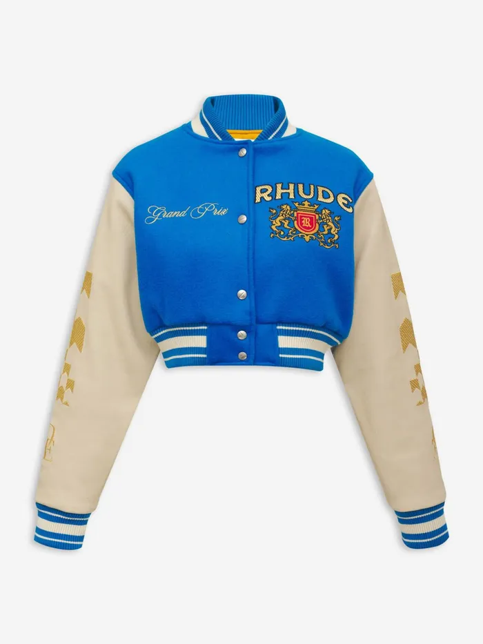 WOMENS F1 CROPPED VARSITY JACKET Women Rhude Tops