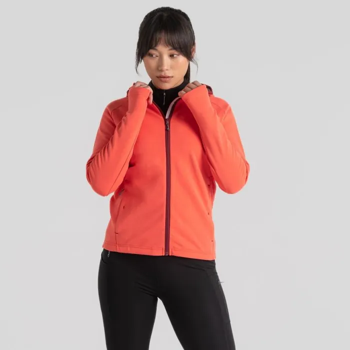 Womens Full Zip Fleece Craghoppers Dynamic Pro Hooded Jacket Rose Coral