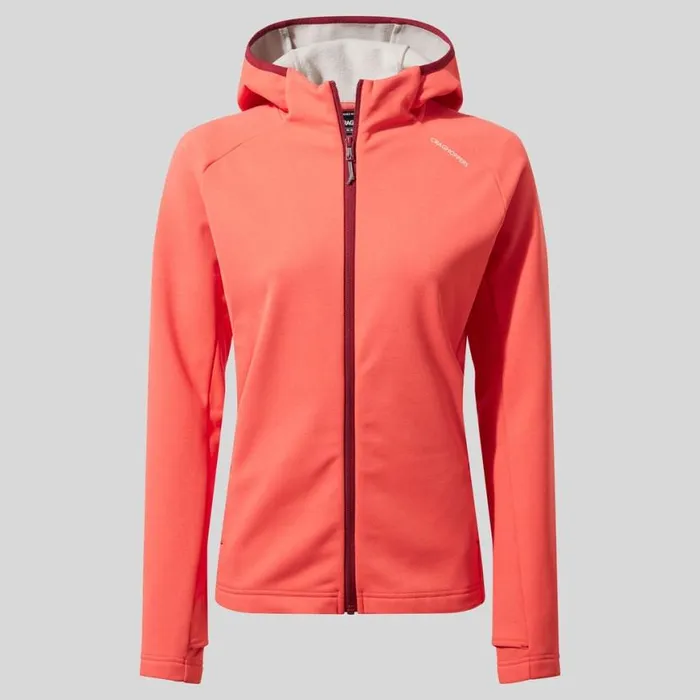 Womens Full Zip Fleece Craghoppers Dynamic Pro Hooded Jacket Rose Coral Womens Full Zip Fleece Craghoppers Dynamic Pro Hooded Jacket Rose Coral
