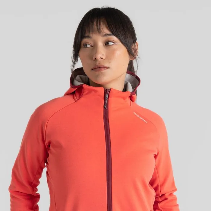 Womens Full Zip Fleece Craghoppers Dynamic Pro Hooded Jacket Rose Coral Womens Full Zip Fleece Craghoppers Dynamic Pro Hooded Jacket Rose Coral