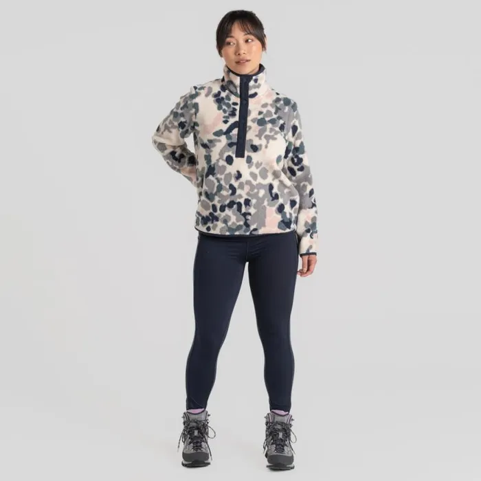 Womens Half Zip Fleece Craghoppers Eabha Overhead Blue Navy Print Womens Half Zip Fleece Craghoppers Eabha Overhead Blue Navy Print