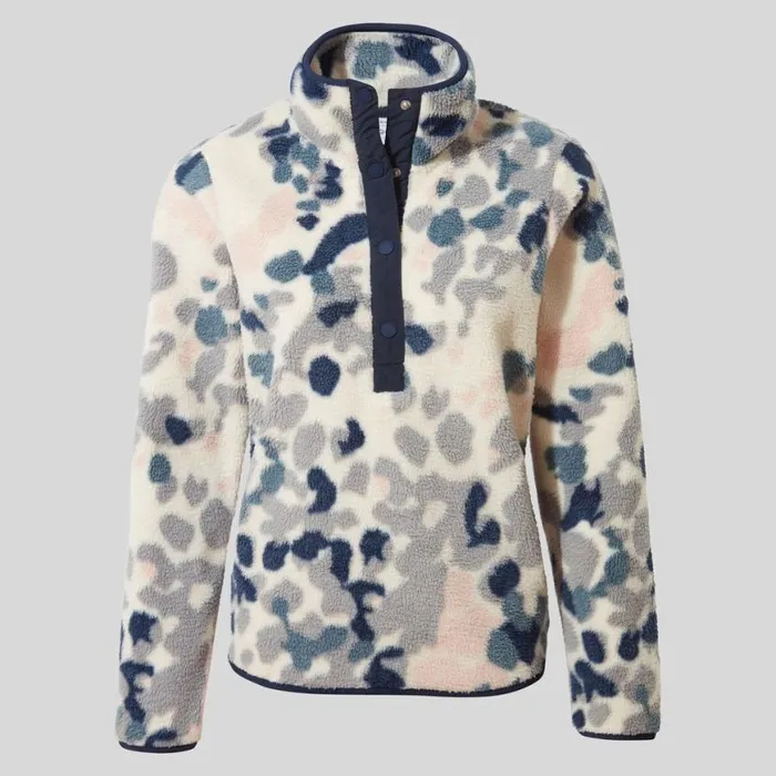 Womens Half Zip Fleece Craghoppers Eabha Overhead Blue Navy Print Womens Half Zip Fleece Craghoppers Eabha Overhead Blue Navy Print