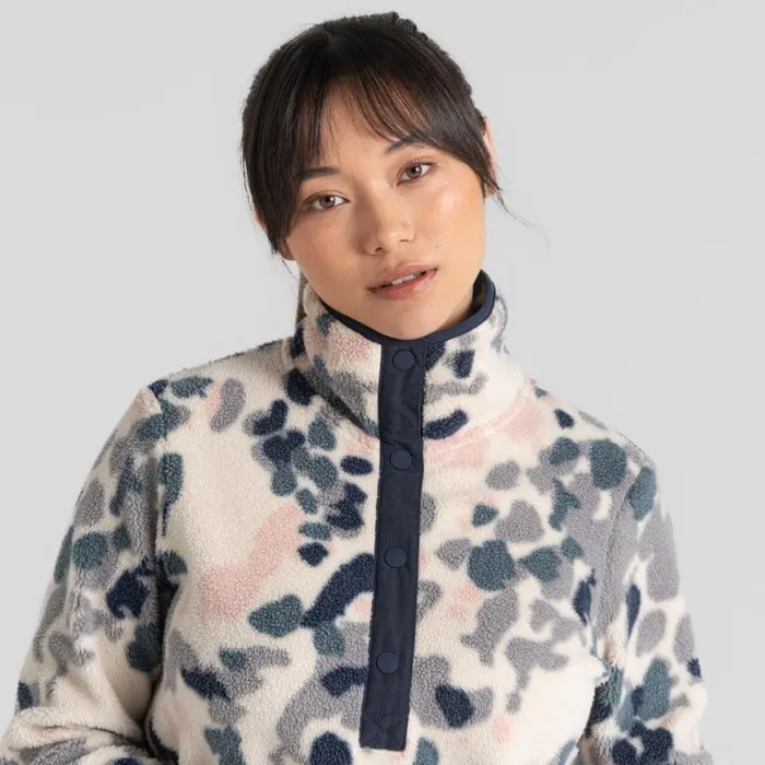 Womens Half Zip Fleece Craghoppers Eabha Overhead Blue Navy Print Womens Half Zip Fleece Craghoppers Eabha Overhead Blue Navy Print