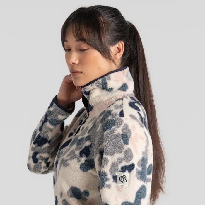 Womens Half Zip Fleece Craghoppers Eabha Overhead Blue Navy Print Womens Half Zip Fleece Craghoppers Eabha Overhead Blue Navy Print