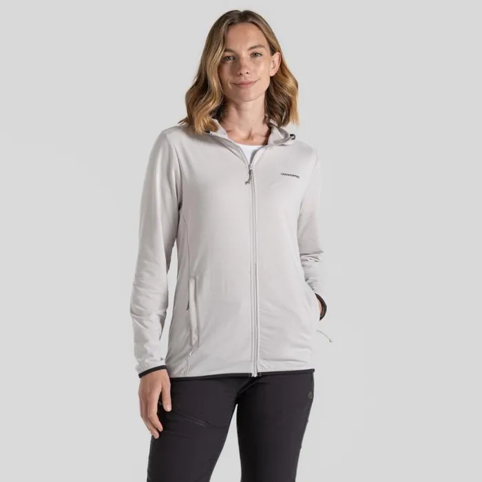 Womens Half Zip Fleece Craghoppers NosiLife Afia Hooded Jacket Light Grey Marl Womens Half Zip Fleece Craghoppers NosiLife Afia Hooded Jacket Light Grey Marl