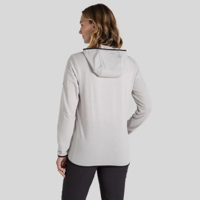 Womens Half Zip Fleece Craghoppers NosiLife Afia Hooded Jacket Light Grey Marl Womens Half Zip Fleece Craghoppers NosiLife Afia Hooded Jacket Light Grey Marl