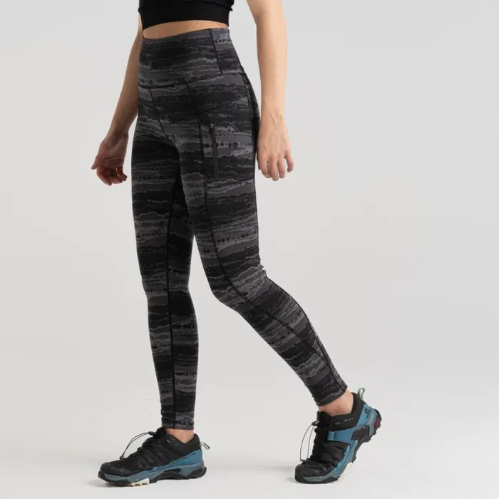 Womens Leggings Craghoppers Kiwi Pro Leggings Charcoal Print