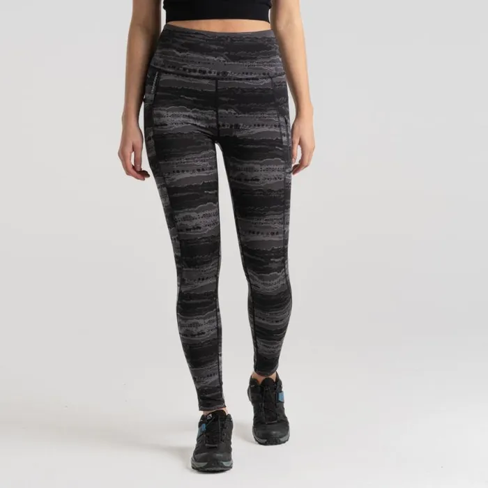 Womens Leggings Craghoppers Kiwi Pro Leggings Charcoal Print