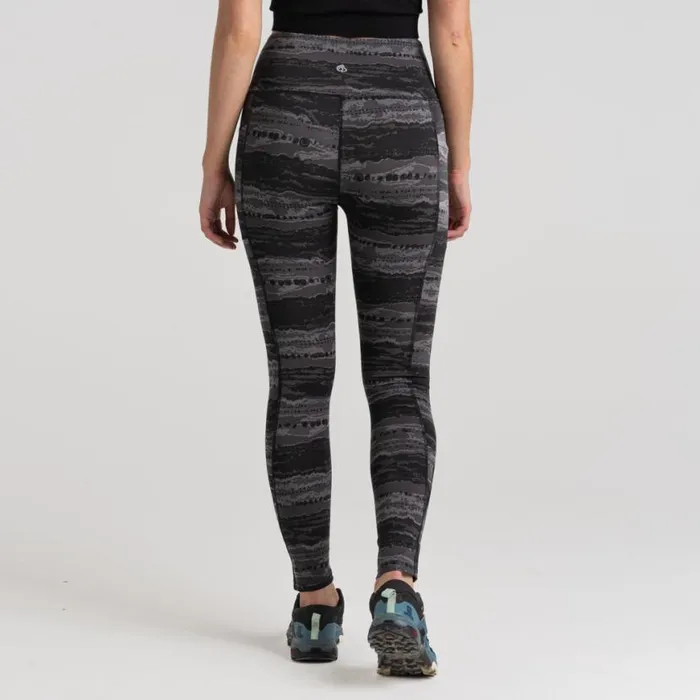 Womens Leggings Craghoppers Kiwi Pro Leggings Charcoal Print