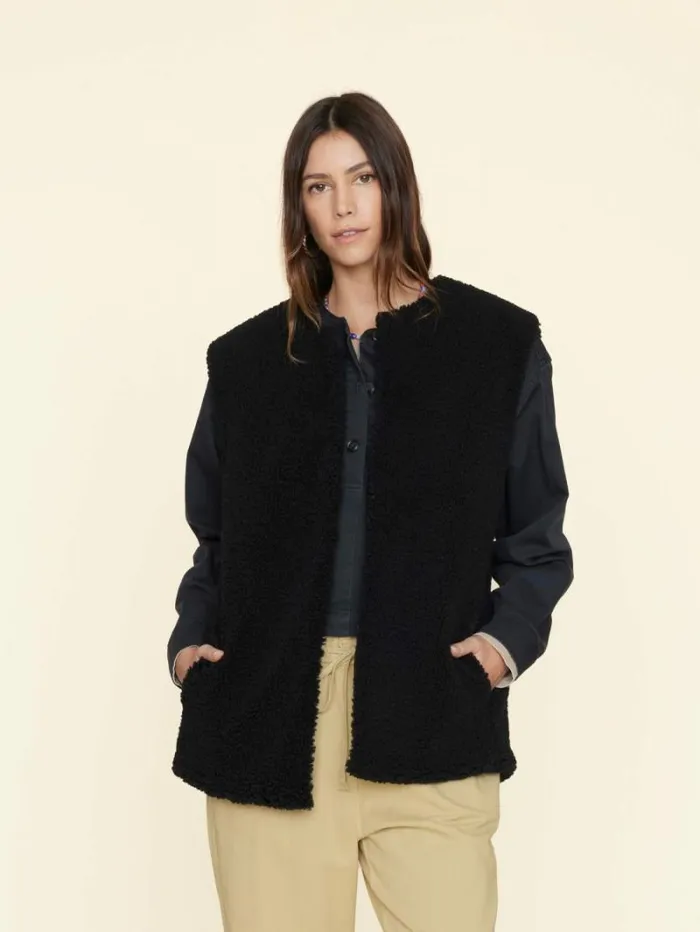 Xirena Black Thea Vest Women Sweaters and Jackets