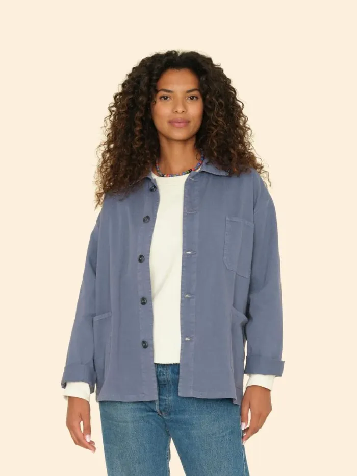 Xirena Blue Storm Perry Twill Jacket Women Sweaters and Jackets