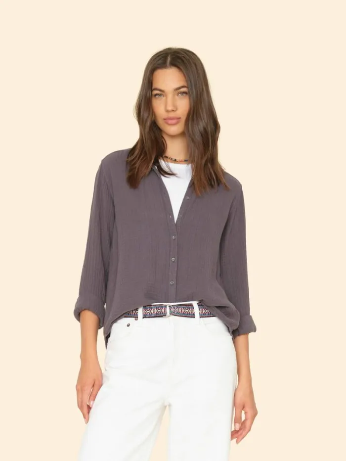 Xirena Charcoal Scout Shirt Women Shirts