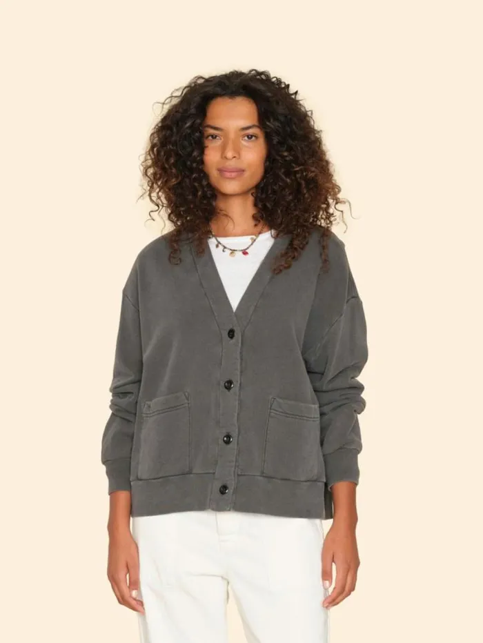Xirena Vintage Black Benny Cardigan Women Sweats and Tees