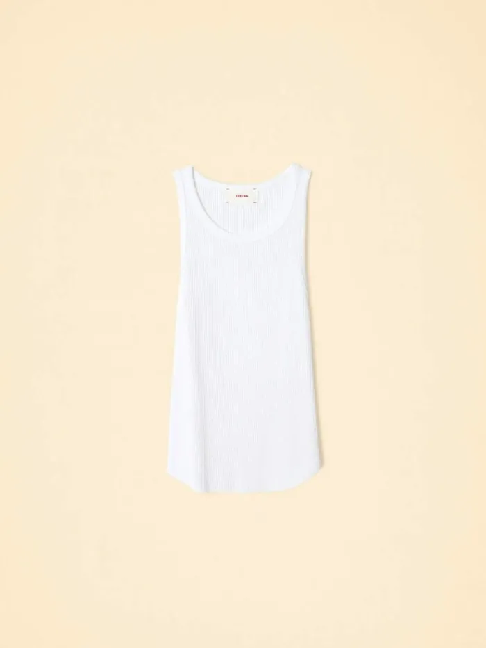 Xirena White Arynn Wide Rib Tank Top Women Tops