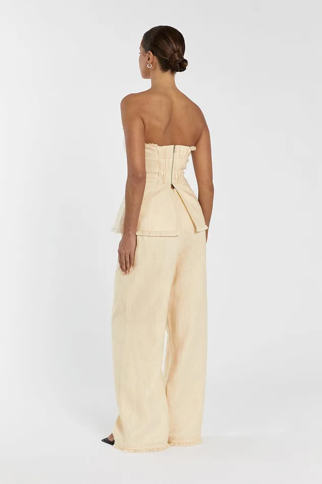 ZAHARA LEMON LINEN FRINGED PANT Women DISSH Pants