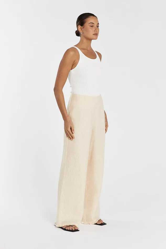 ZAHARA LEMON LINEN FRINGED PANT Women DISSH Pants