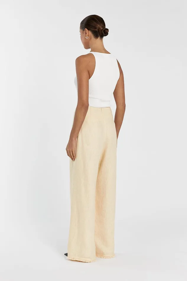 ZAHARA LEMON LINEN FRINGED PANT Women DISSH Pants