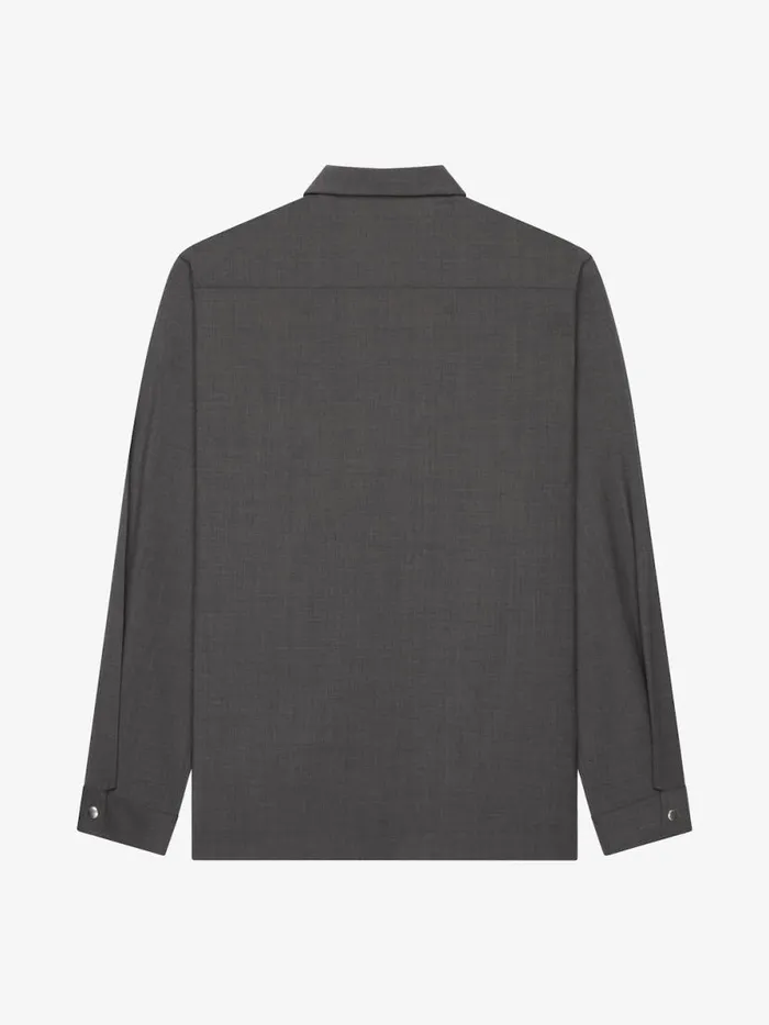 Zipped Shirt In Wool Black Men Givenchy Shirts